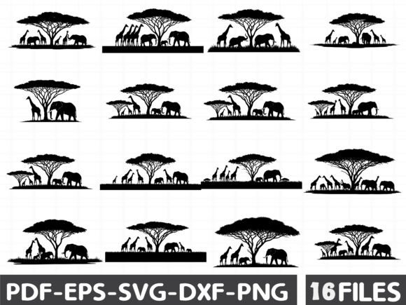 Download African Savannah Wildlife Silhouette - Wildlife silhouette Collection