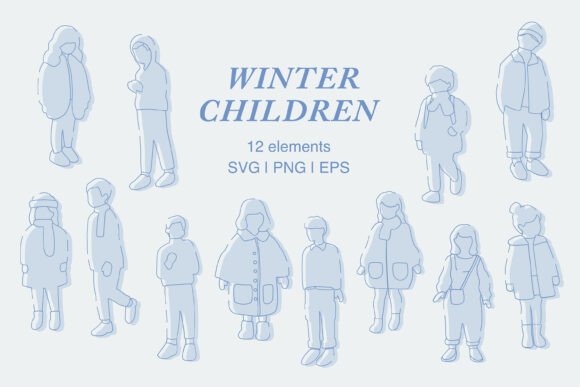 Download Winter Children Illustration ClipArt Set - Child Collection