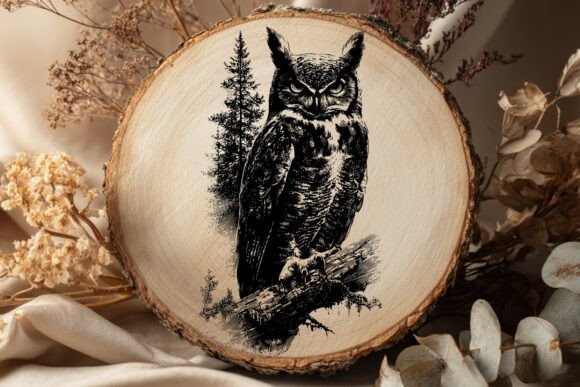 Download Great Horned Owl SVG Forest - Premium Bundle