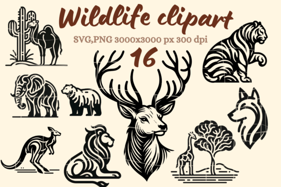 Download Wildlife Silhouette Outline Clipart - Wildlife silhouette Collection
