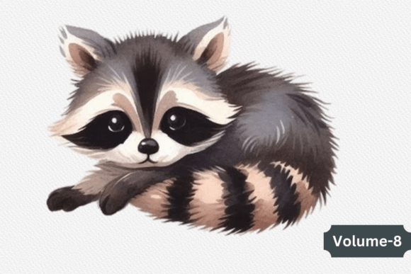 Download Cute Watercolor Raccoon Clipart PNG - Cute watercolor Collection