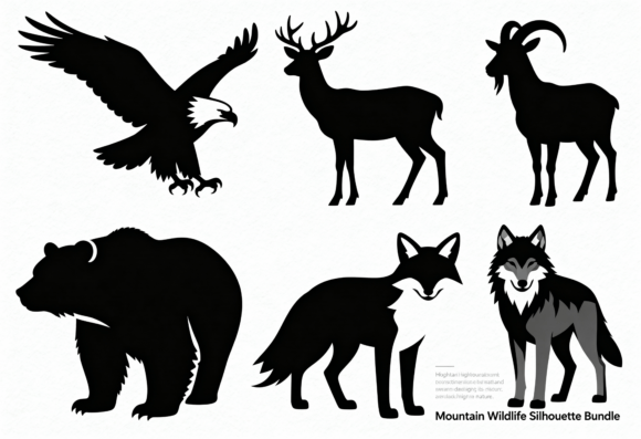 Download Mountain Wildlife Silhouette SVG Bundle - Premium Bundle