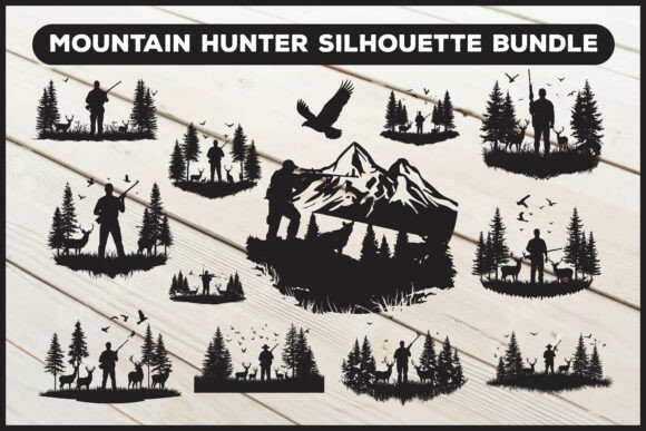 Download Mountain Hunter Wildlife Silhouette - Premium Resources