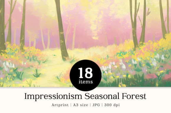 Download Impressionism Season Forest A3 Artprints - Season Collection