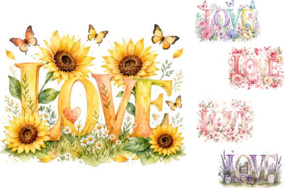 Download Watercolor Love Seasonal Sublimation PNG - Season Collection