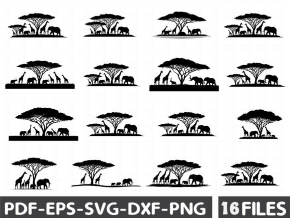 Download African Savannah Wildlife Silhouette - Wildlife silhouette Collection
