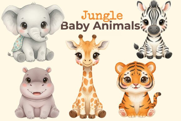 Download Cute Baby Jungle Animals PNG - Jungle animals png Collection