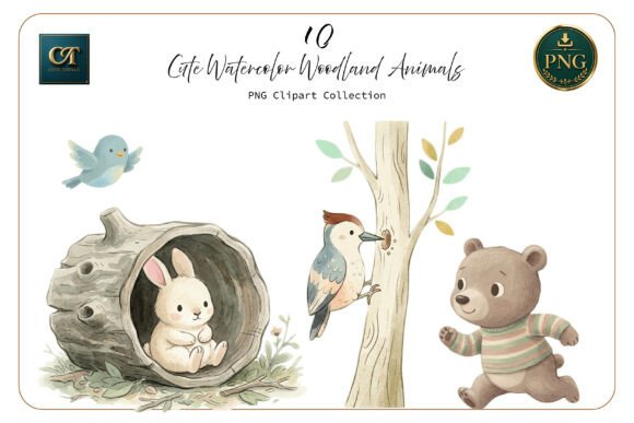 Download Cute Watercolor Woodland Animals Set - Cute watercolor Collection