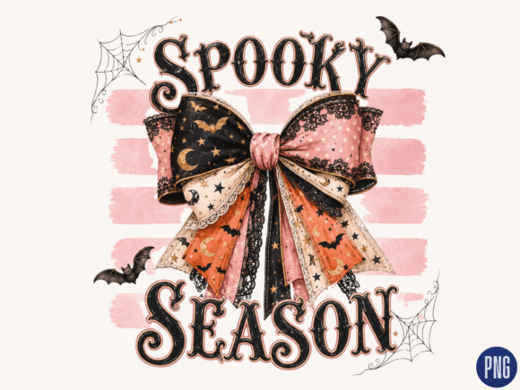 Download Coquette Spooky Season Halloween Bow PNG - Season Collection