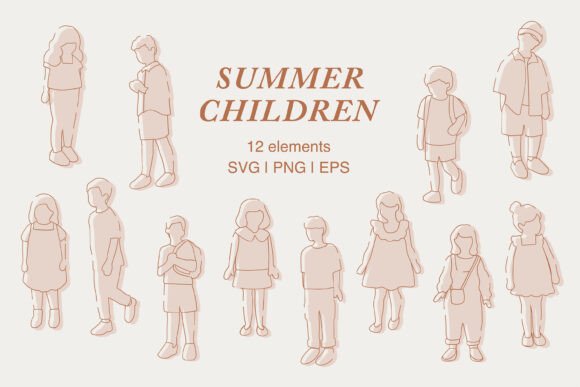 Download Summer Children Illustration ClipArt Set - Child Collection